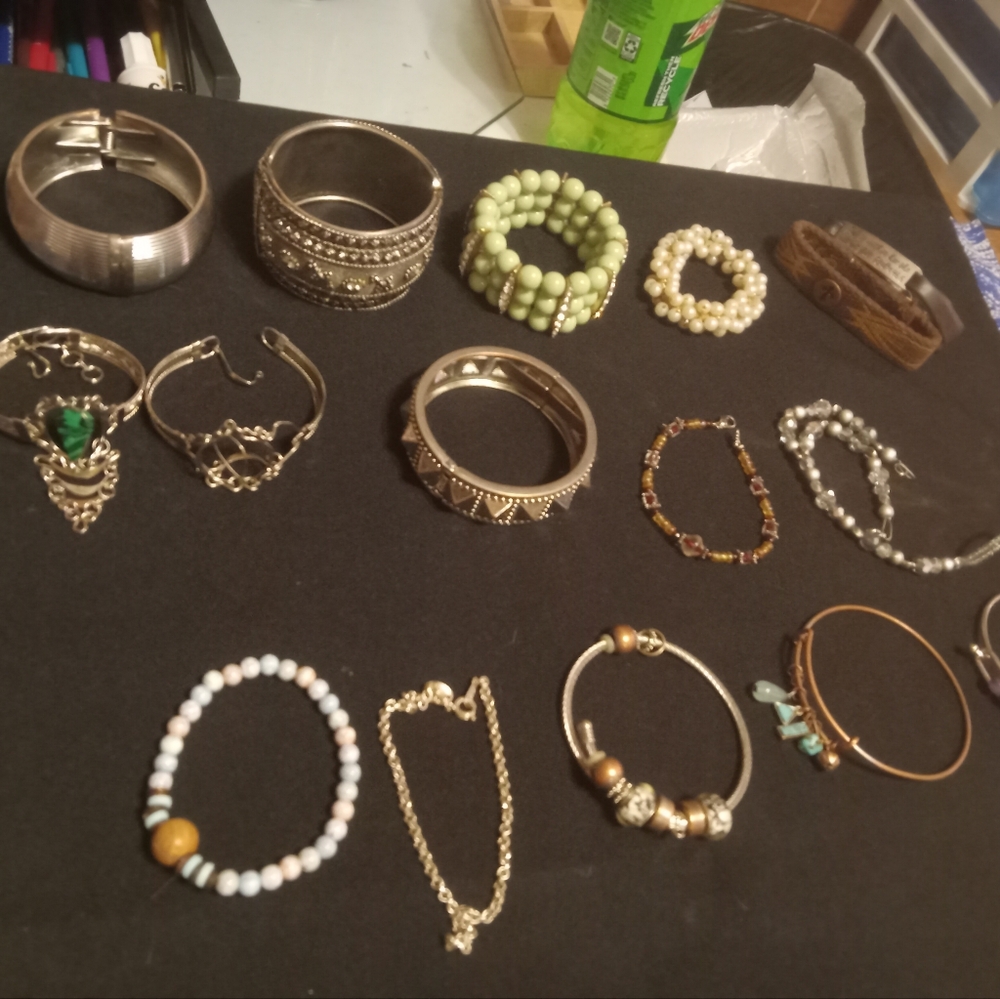 Elegant Silver and Gold Bracelet Set